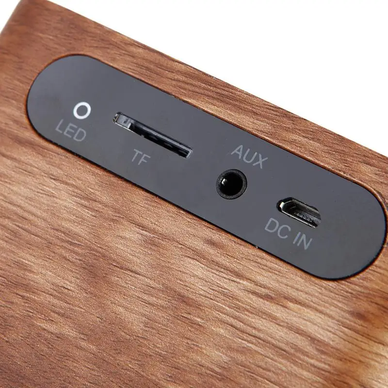 Деревянный беспроводной Bluetooth динамик белый дуб черный орех портативный FM радио