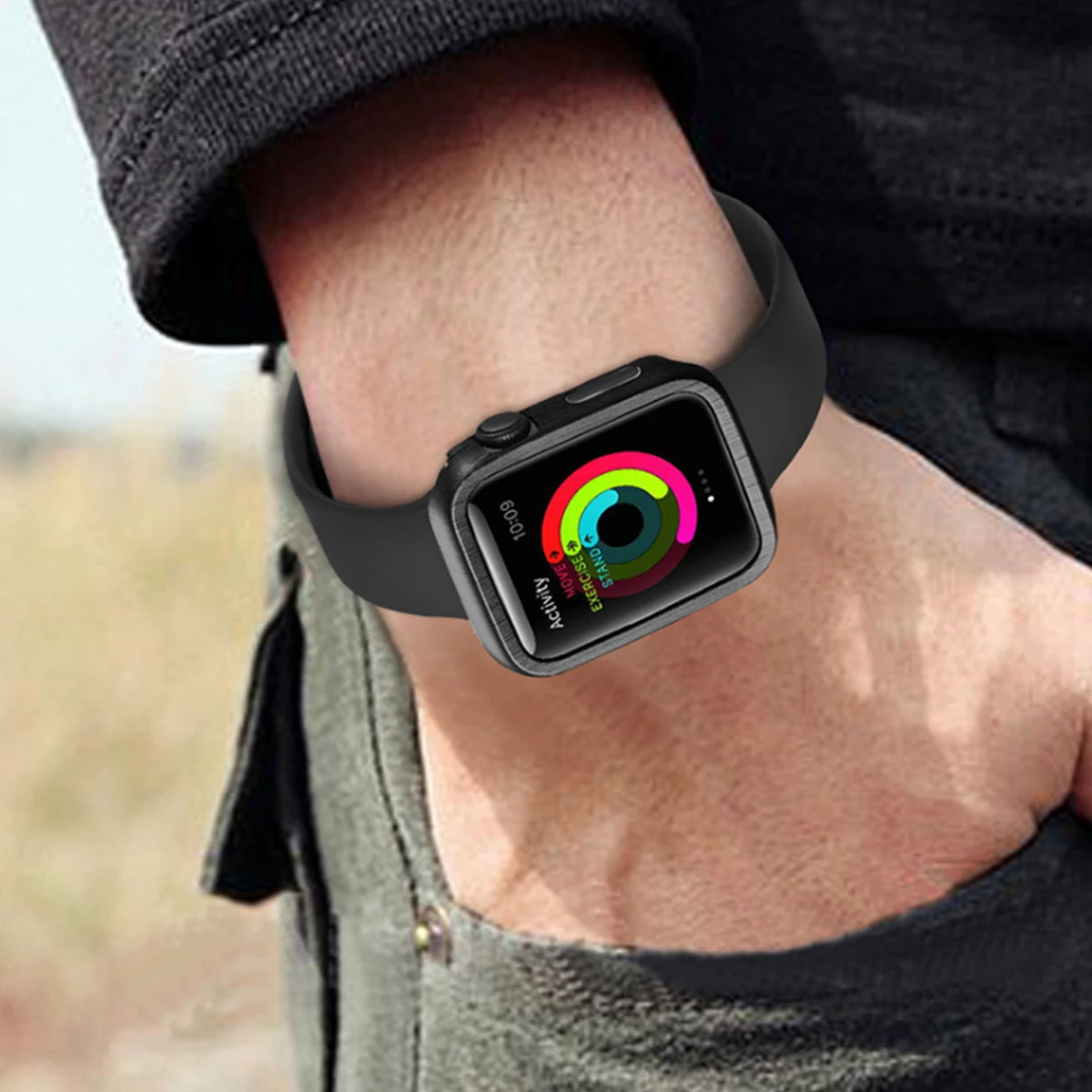 Ультратонкий чехол SOONHUA из углеродного волокна для Apple Watch Series 4 3 2 1 iWatch 38 42