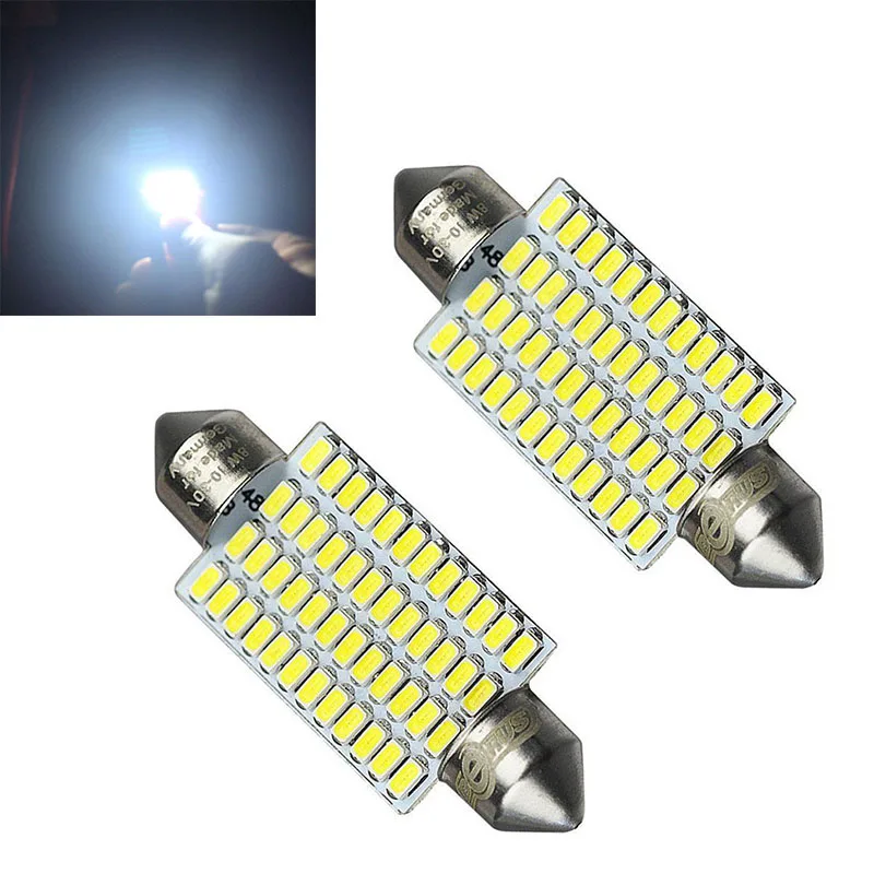 2 шт. 42*17*9 мм 12 ~ 24 V 3014 48SMD 570LM 578 211 212 Белый светодиодный автомобиль интерьерные