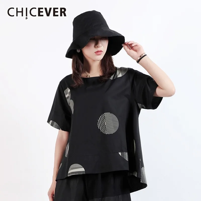 Женская футболка с круглым вырезом коротким рукавом и принтом | одежда