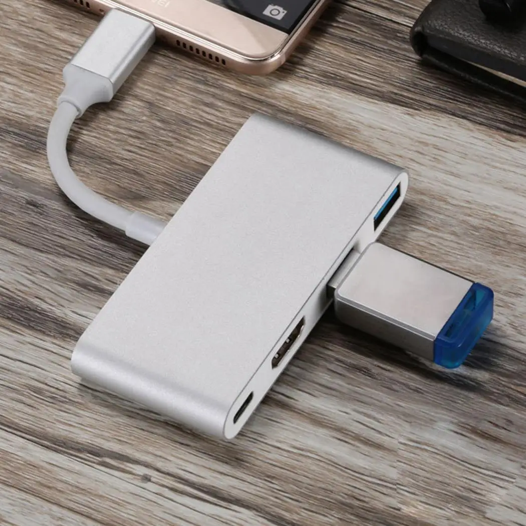 Usb type C адаптер многопортовый AV конвертер с 2 USB 3 0 в HD мультимедийный интерфейс