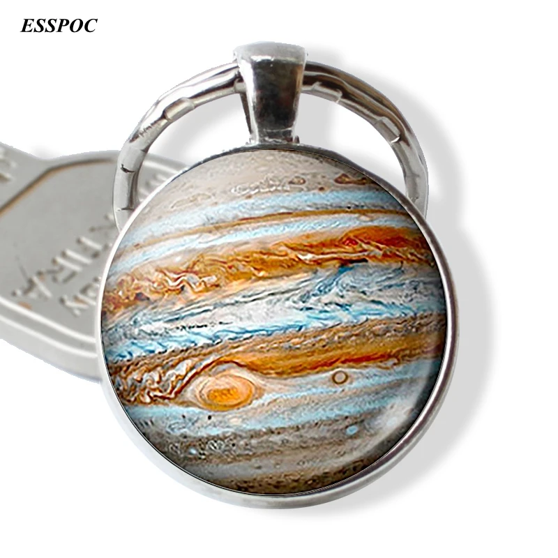 Full Moon Pendant Keychain Jewelry Galaxy Space Glass Bezel Art Photo Key Chain Christmas Gift | Украшения и аксессуары