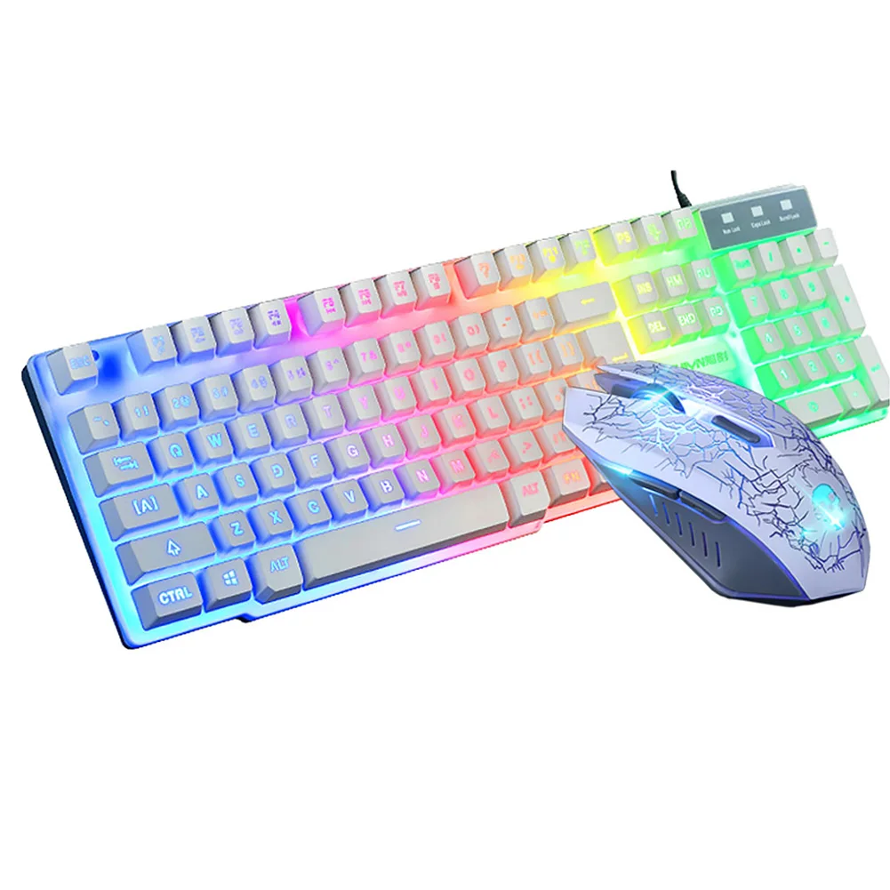 USB игровая клавиатура и мышь комплект для ПК домашняя Радужная подсветка