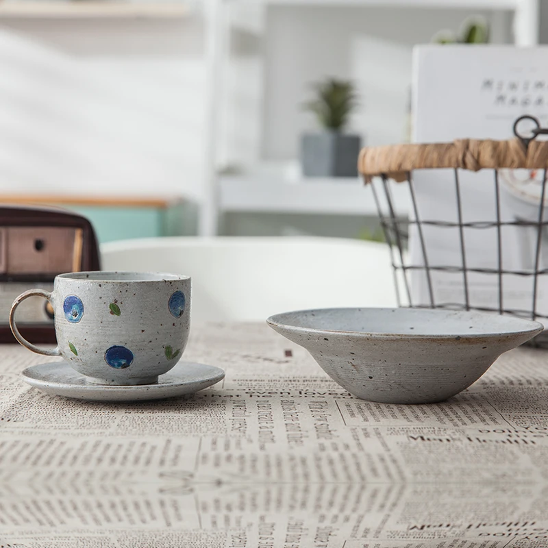 230 мл старинная грубая керамика кофейная чашка креативная ручная роспись кружка