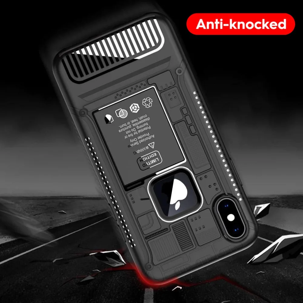 Силиконовый чехол KISSCASE для iPhone 7 8 Plus 5 5S SE Armor phone Case 6 S XS Max X XR 3D печатная плата