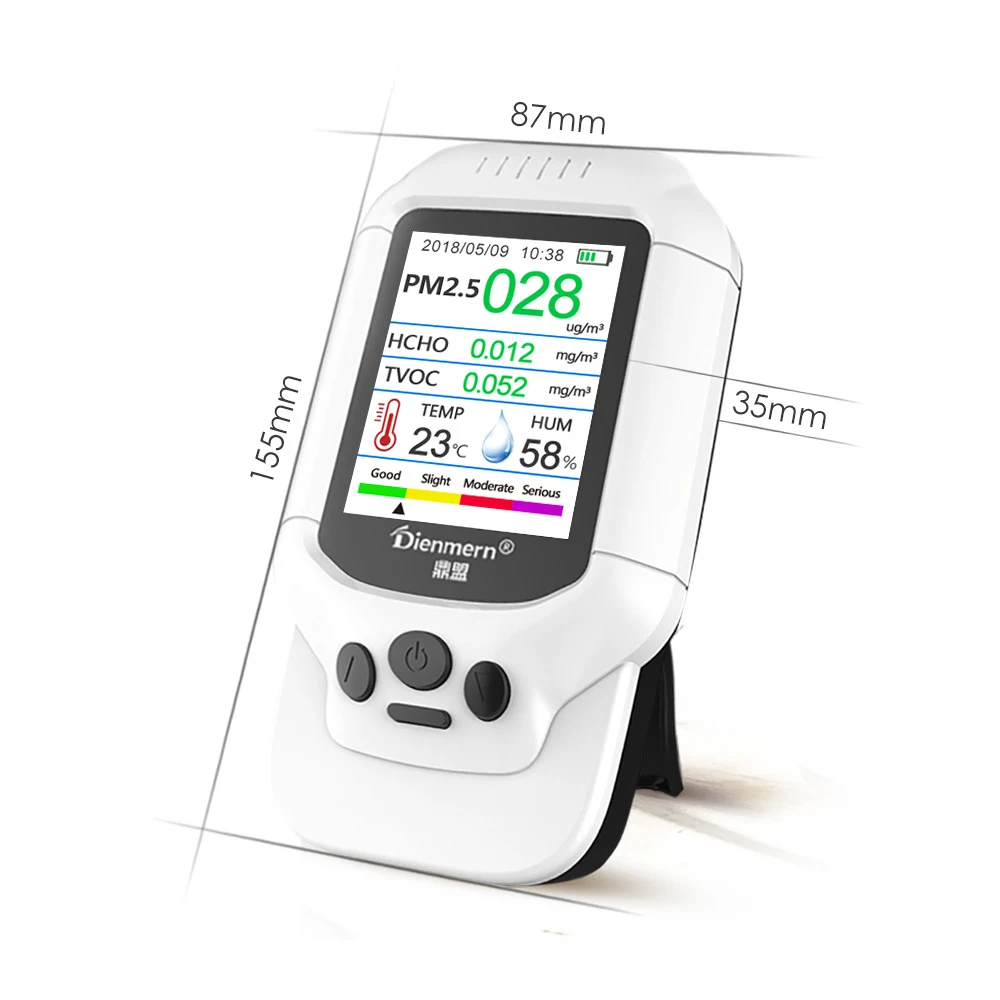 

Multifunctional Professional HCHO TVOC PM2.5 PM1.0 PM10 Detector Thermometer and Hygrometer Air Quality Analyzer