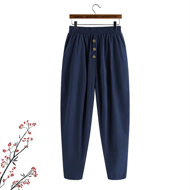 Женские шаровары ZANZEA женские повседневные длинные брюки однотонные штаны с