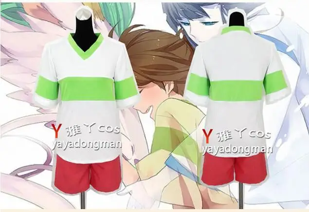 

NEW Spirited Away Chihiro Ogino Cosplay Costume Japan Anime Casual Costumes T shirt+Short Pants set Cosplay