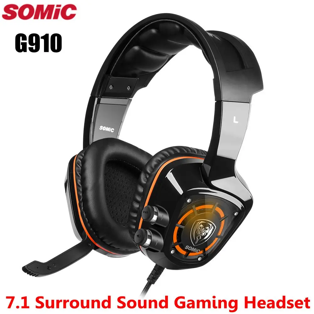 Somic G910 USB игровая гарнитура 7 1 Surround Sound вибрации для игроков Шум шумоподавления