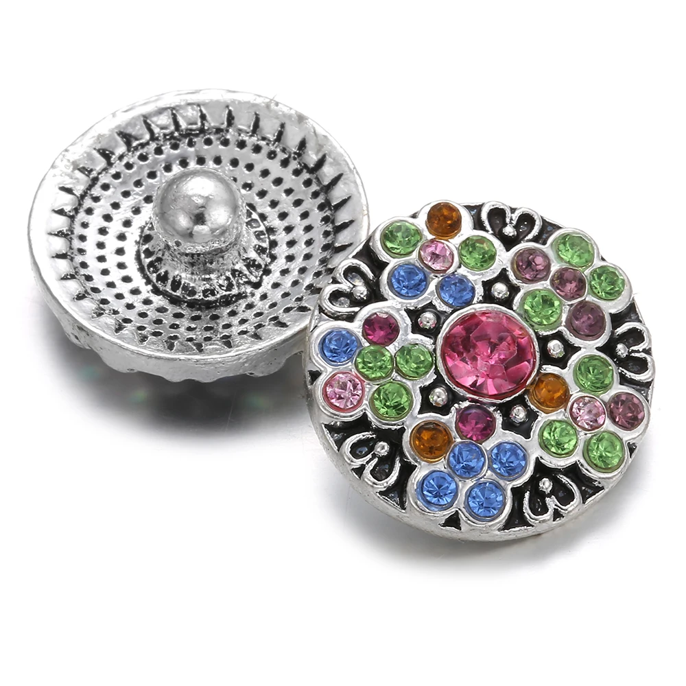 6pcs/lot Christmas Snap Jewelry Crystal Rhinestone Snowflakes 18mm Metal Buttons Fit Bracelet Bangles Gifts | Украшения и