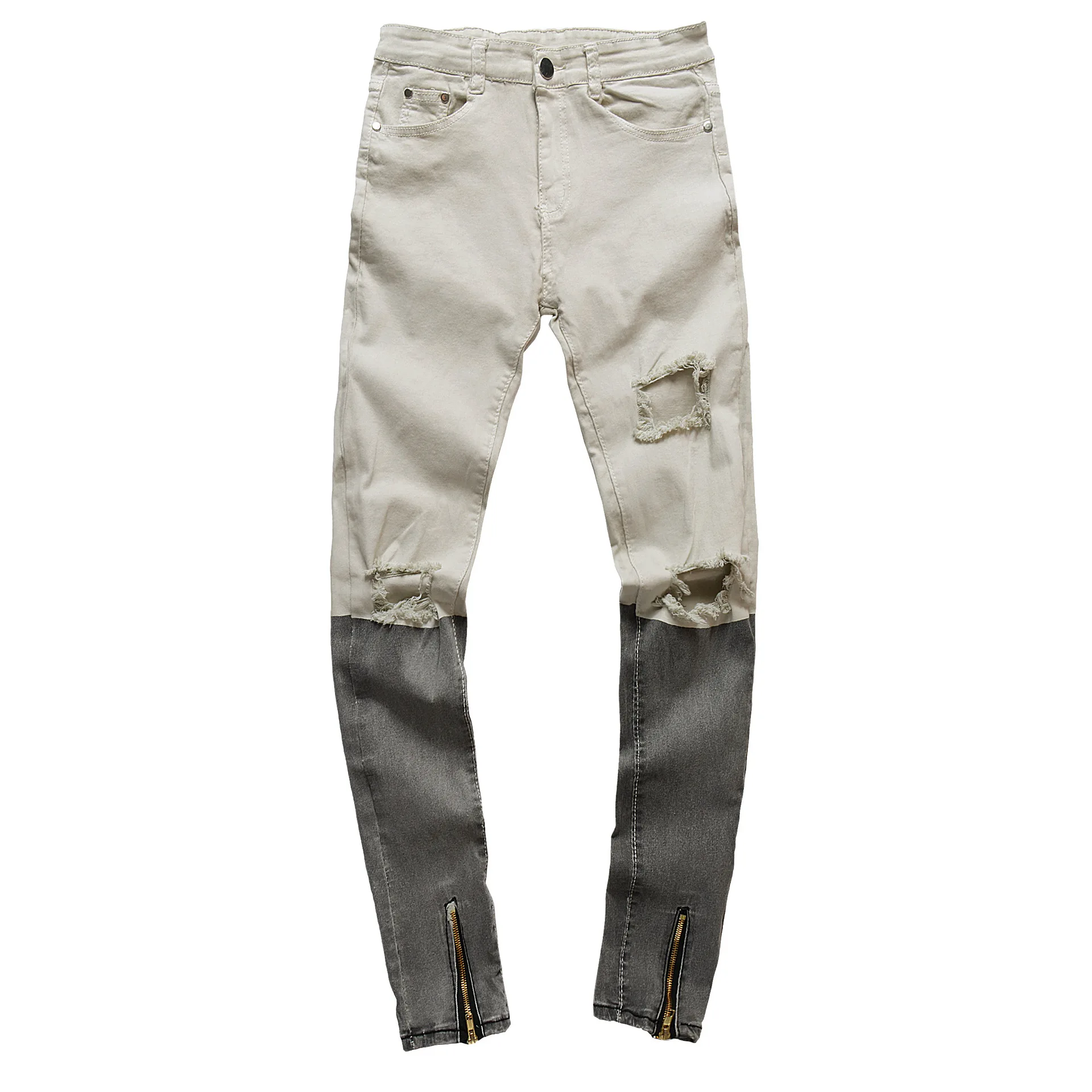 

2019 New Spring Summer Jeans for Men High Quality Gradient Brand Denim Men Keen Hole Pants Fashion Plus Size