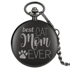 Кварцевые карманные часы Best Cat MOM, уникальные сувенирные предметы для животных, подарок для мужчин и женщин