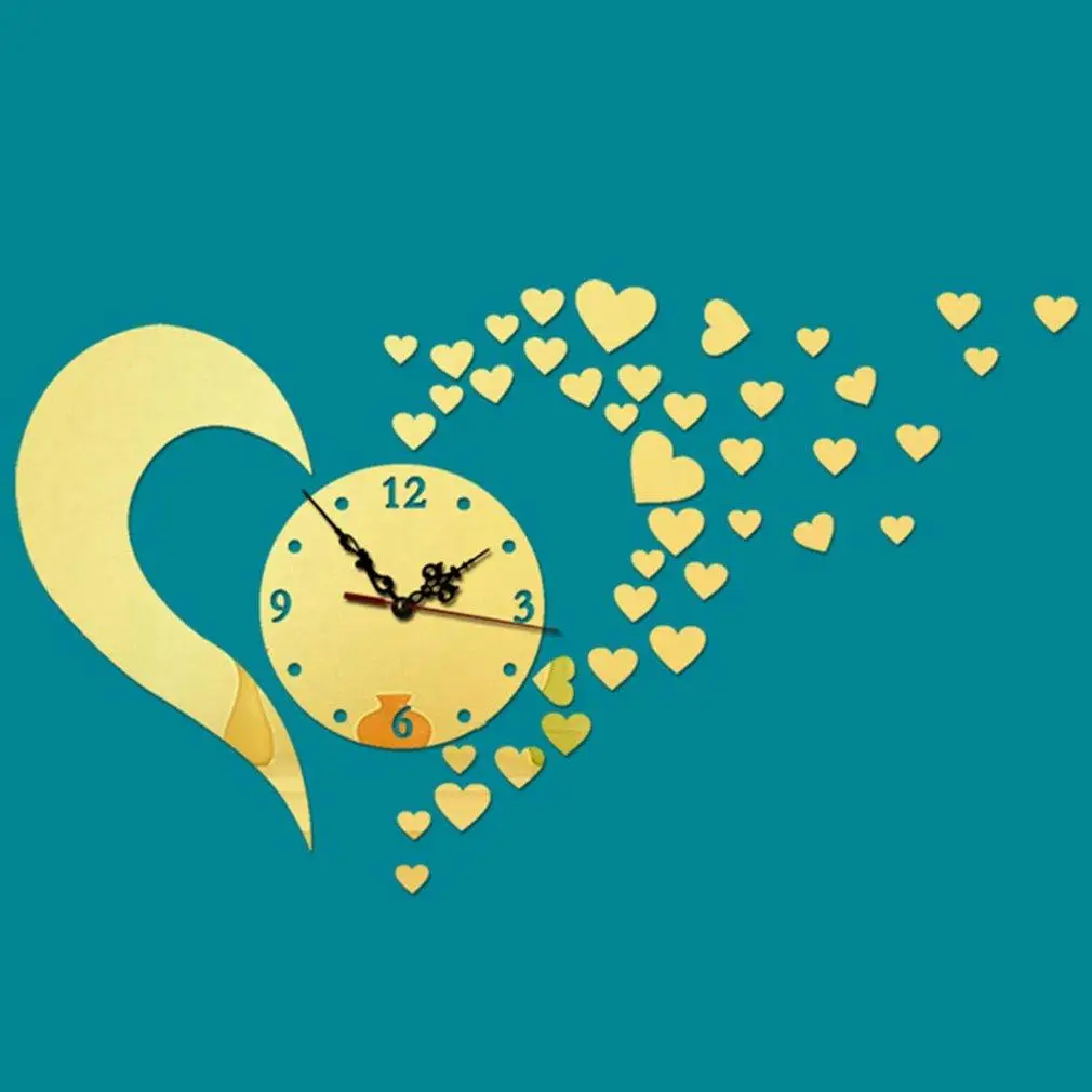 2019 New DIY Large Wall Clock with Special Pattern 3D Mirror Surface Art Sticker | Дом и сад