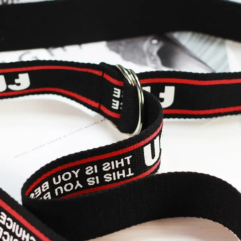 Нейлоновый холщовый ремень Корейская версия дикого двойного кольца пряжка