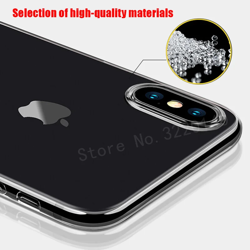 Роскошный прозрачный мягкий силиконовый чехол для iPhone X Xs Max ультра тонкий из ТПУ