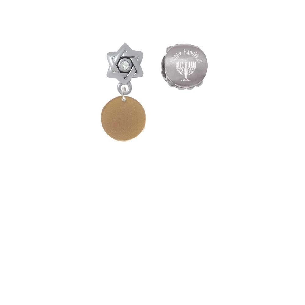 Акрил 1/2 &quotдиск Goldtone Happy hanukkah Шарм бусины (набор из 2)| |