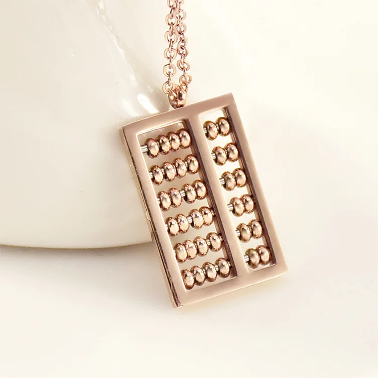 Stainless Steel Rose Gold Plated Necklace Titanium Abacus Pendants x30 | Украшения и аксессуары