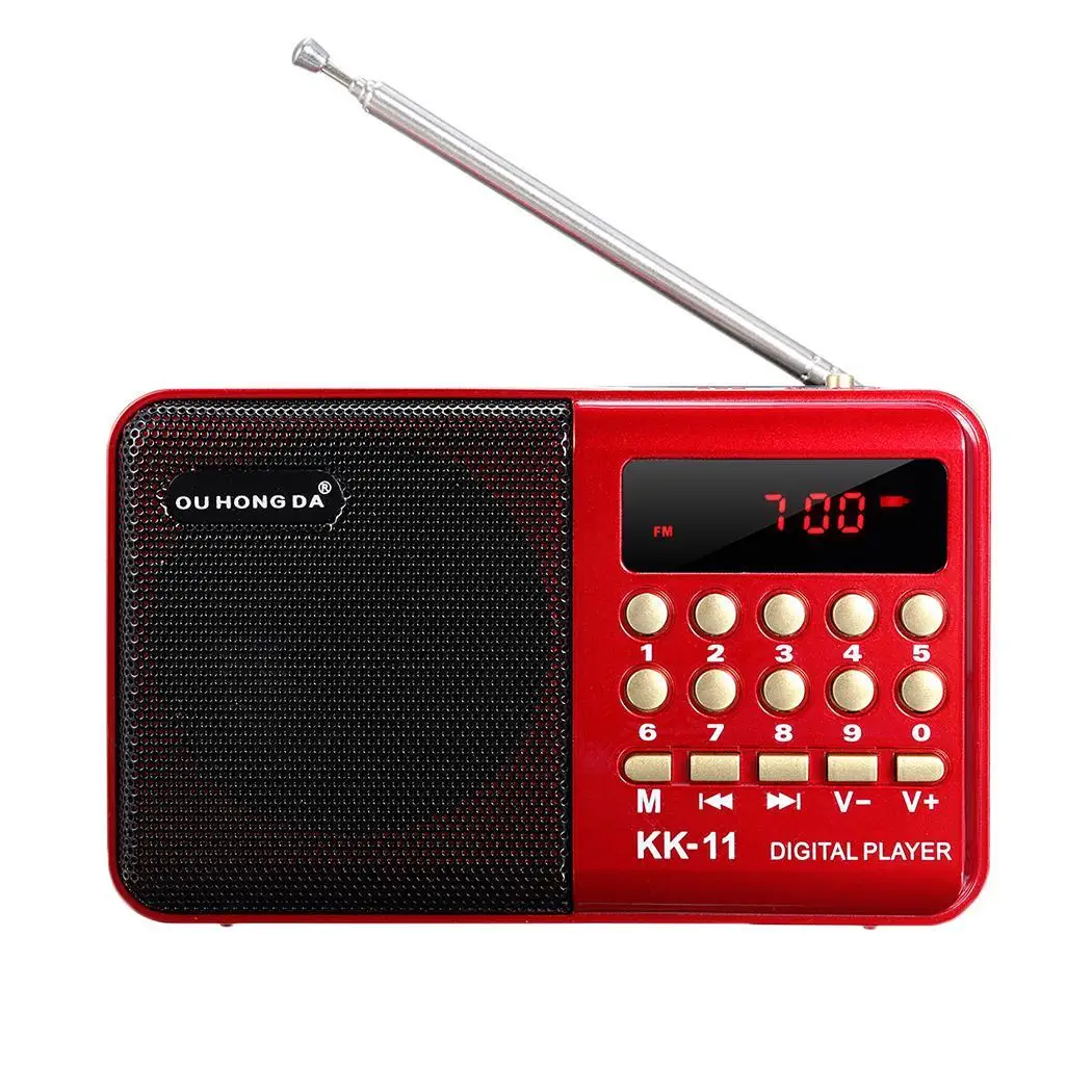 Перезаряжаемое портативное мини радио цифровое FM USB DC 5V 0.5A 70 МГц 108 TF 3 Вт MP3 7 в/1200