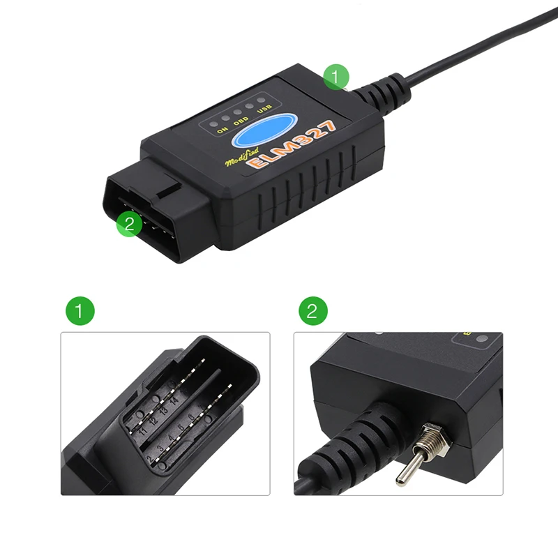 Elm327 Usb V1.5 Obd2 25K80 чип Автомобильный диагностический инструмент обновленная