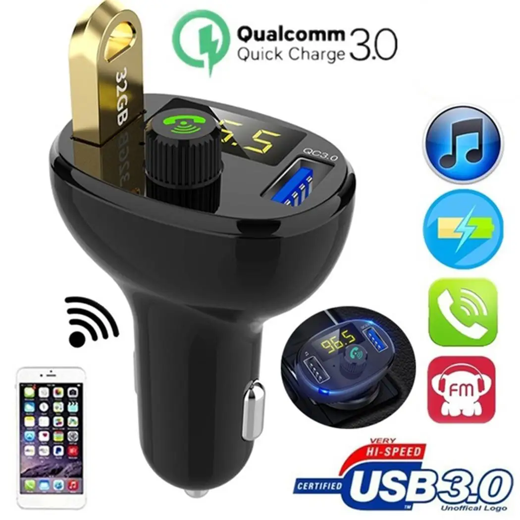 Громкой связи Bt23 автомобиля Mp3 bluetooth плеер Dual USB быстрая зарядка|Кабели адаптеры и