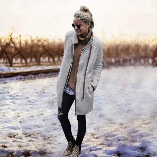 

Stand Collar Parkas Female Women Winter Coat Thickening Cotton Winter Jacket Womens Outwear for Women Winter Packet Zip Cardigan