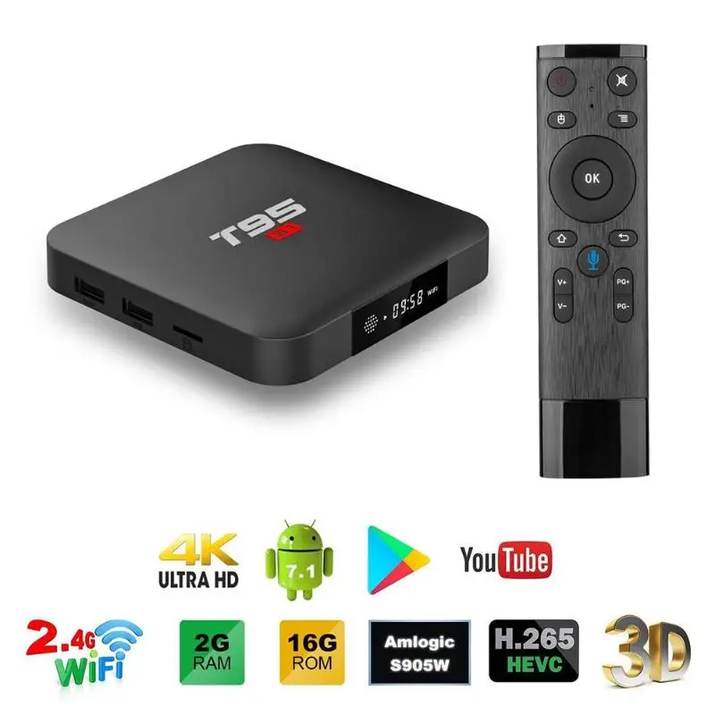 2 4G воздуха Fly Мышь голос дистанционного Управление + T95 S1 Andorid 7 1 16 GB ТВ