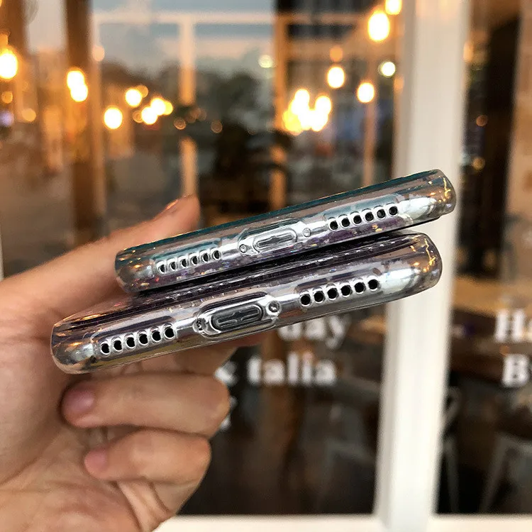 Новый Блестящий Роскошный чехол для Iphone XR 7 6 6s 8 Plus чехлы мягкий прозрачный из ТПУ X