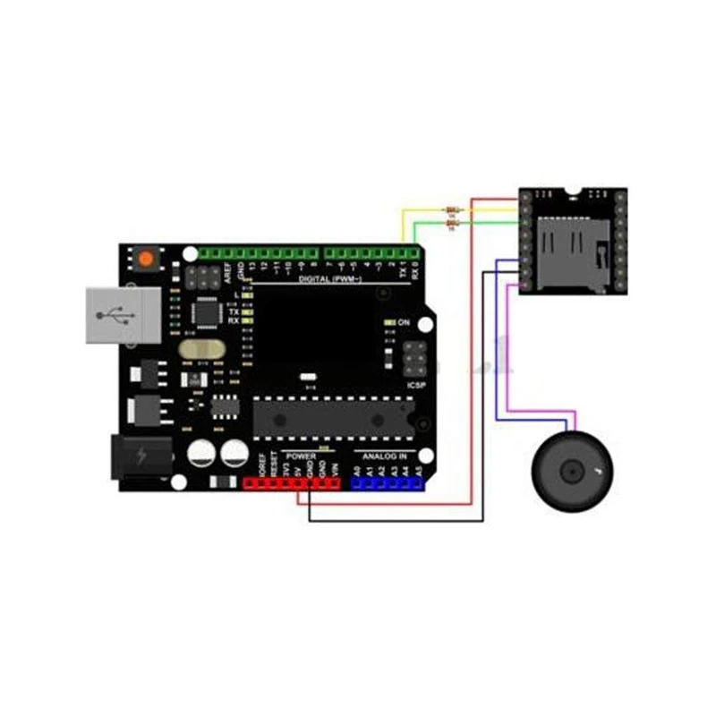 Мини модуль MP3 плеера tf карта u диск мини mp3 плеер аудио голосовой платы для Arduino DF