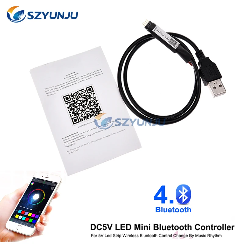 Мини USB DC5V Bluetooth LED RGB контроллер беспроводной IOS/Android RGBW для 2835 5050 Светодиодная