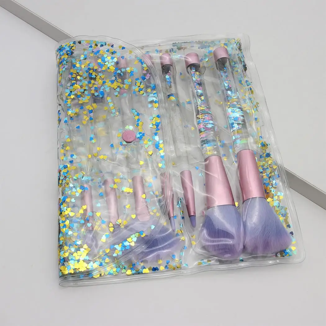 7 crystal handle makeup Sequin Button Blush Soft Tool Cosmetics Foundation brushes Shadow comfortable Eye Powder and | Красота и