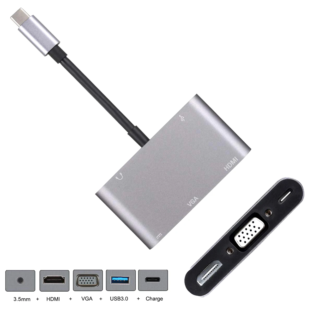 Usb-C Usb 3 1 Type C к Hdmi &amp Vga Usb3.0 Otg Женский аудио адаптер для ноутбука | Электроника