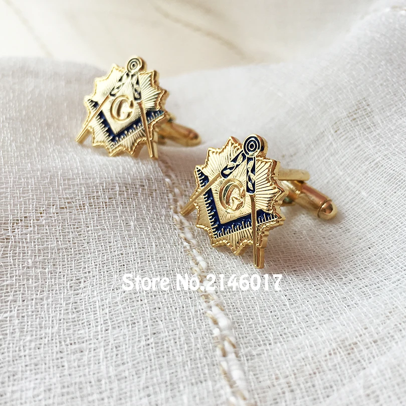 Запонки Masonic 100 пар золотистые мягкие эмалевые запонки для совместного