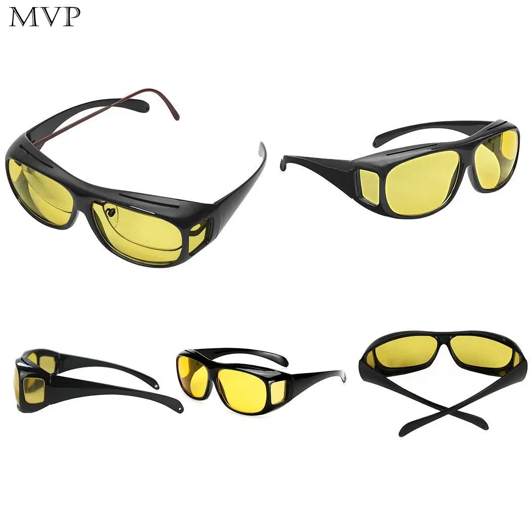 Солнцезащитные очки сильный вождения квадратный UV400 ночной унисекс Мода черный AC