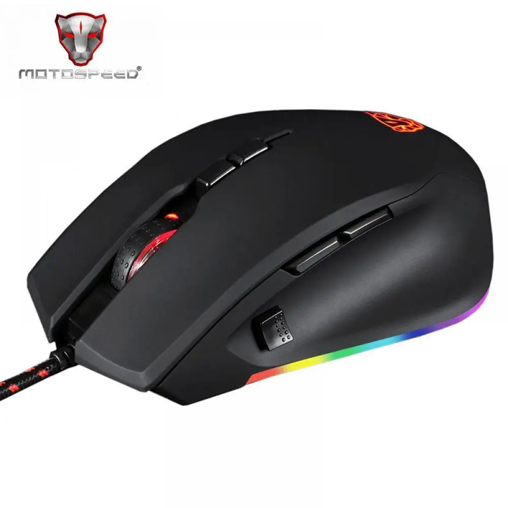 Motospeed V80 RGB Profissional 5000 Точек на дюйм Игры Геймер Мышь USB компьютера Wried оптическая