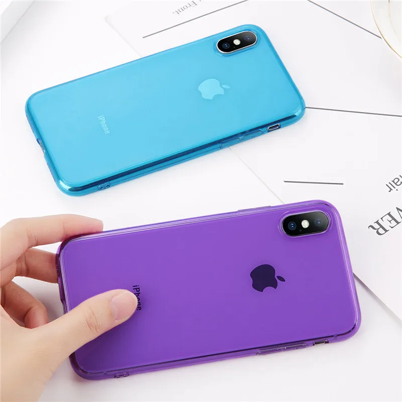 Чехол Lovebay для iPhone X 6 S 7 8 Plus тонкий прозрачный мягкий чехол из ТПУ гелевый