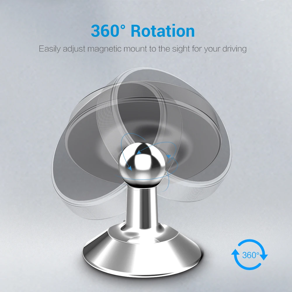 KISSCASE универсальный магнитный автомобильный держатель для телефона 360 градусов