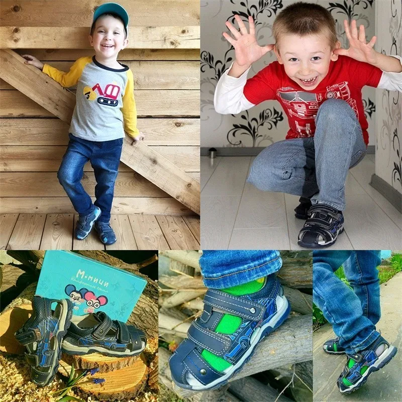 Fashion Kids Sandals Casual Summer Shoes For Boys Children Breathable Hook &amp Loop Flat Beach | Мать и ребенок