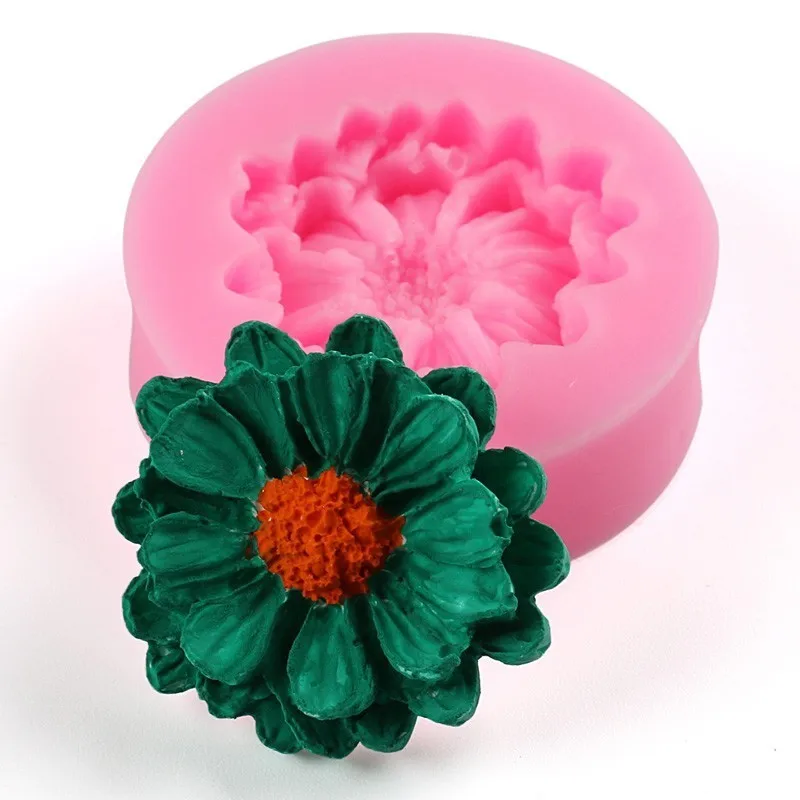 Baking Tools Chrysanthemum Shape Fondant Cake Mould Sun Flower Silicone Mold Decorating Tool Kitchen | Дом и сад