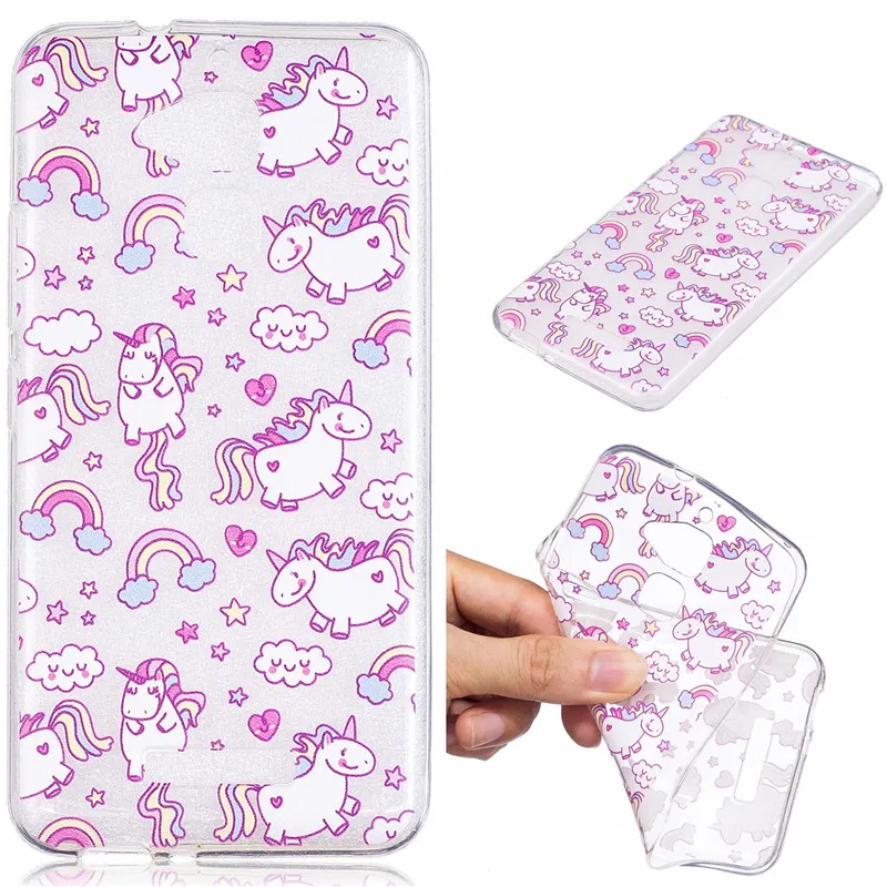 DOITOP Transparent Soft TPU Silicone Case For ASUS Zenfone 3 Max ZC520TL Cover Cute Cartoon Color Painted ZC553KL |