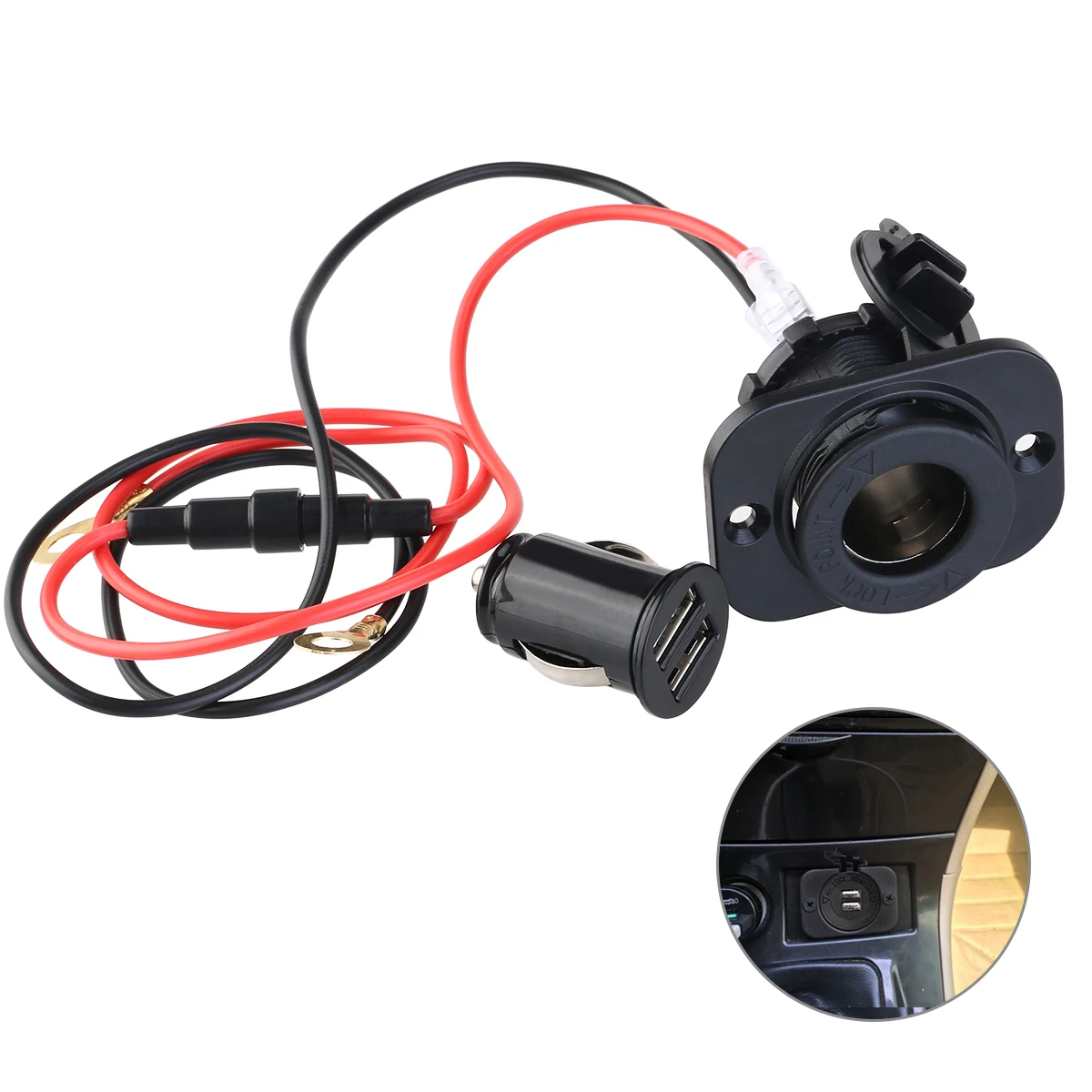 TINKSKY 12 V автомобильный мотоцикл двойной USB адаптер прикуривателя гнездо разъема