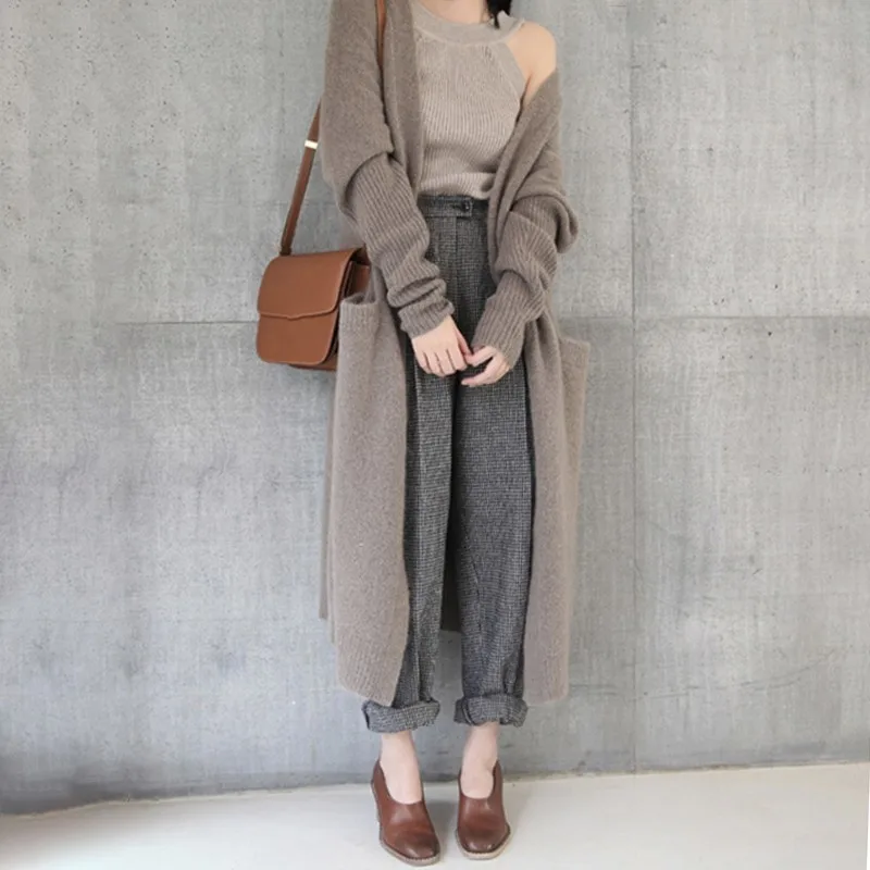 TWOTWINSTYLE Casual Knitting Cardigan Female Long Sleeve Black Sweater For Women Fashion Jumper 2018 Autumn Clothes |