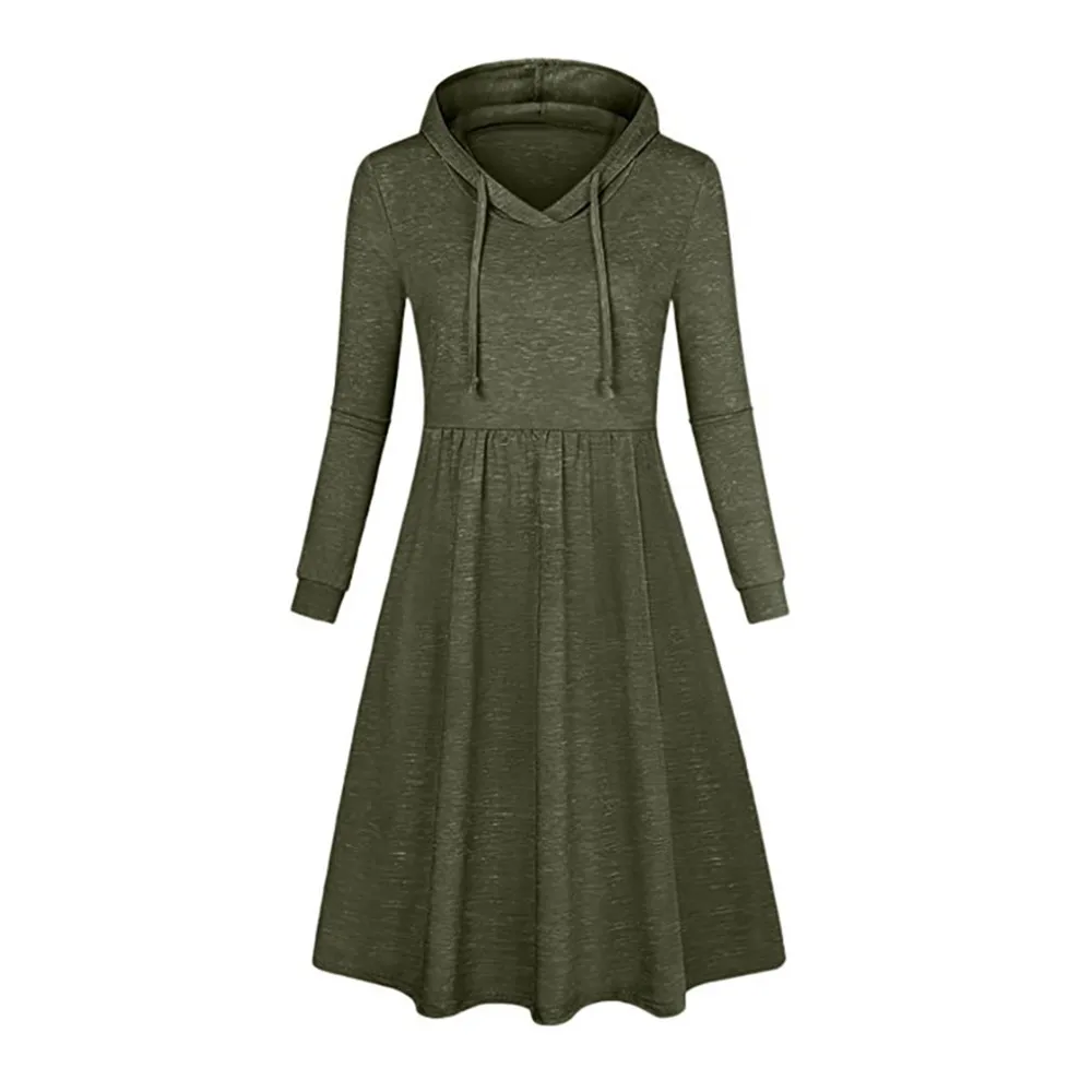 Bohoartist Hoodie плюс размеры XXXL женское платье с длинным рукавом Дамы повседневное