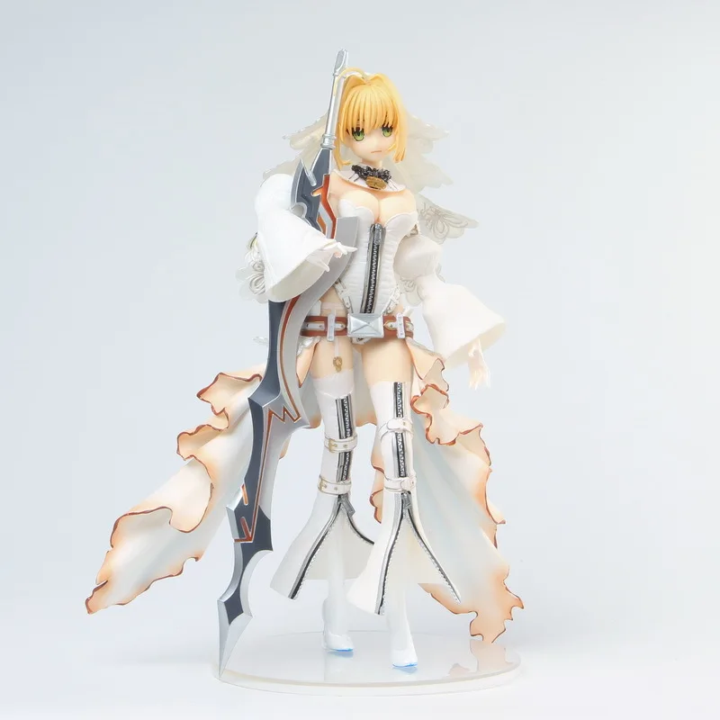 Экшн фигурки из аниме FGO Fate Grand Order Saber свадебное белое платье ПВХ героев игрушки