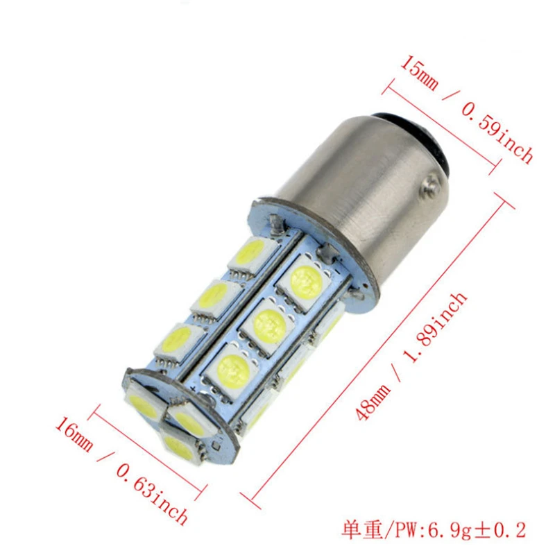 CARCHET 5 шт. 1156/1157 Автомобильные светодиодные лампочки 18Led 5050 поворотные парковочные
