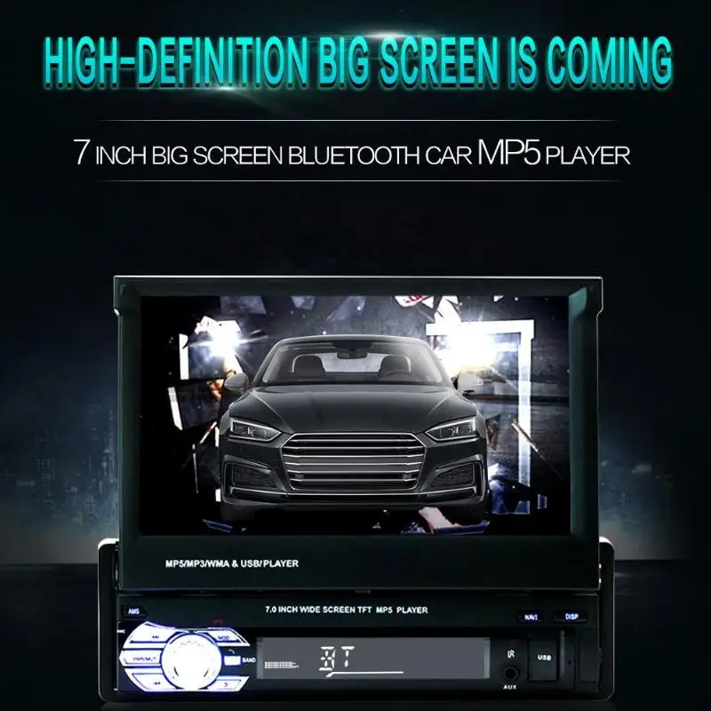7 &quotскладной сенсорный экран 1Din автомобильный стерео MP5 плеер RDS AM FM радио Bluetooth 4 0