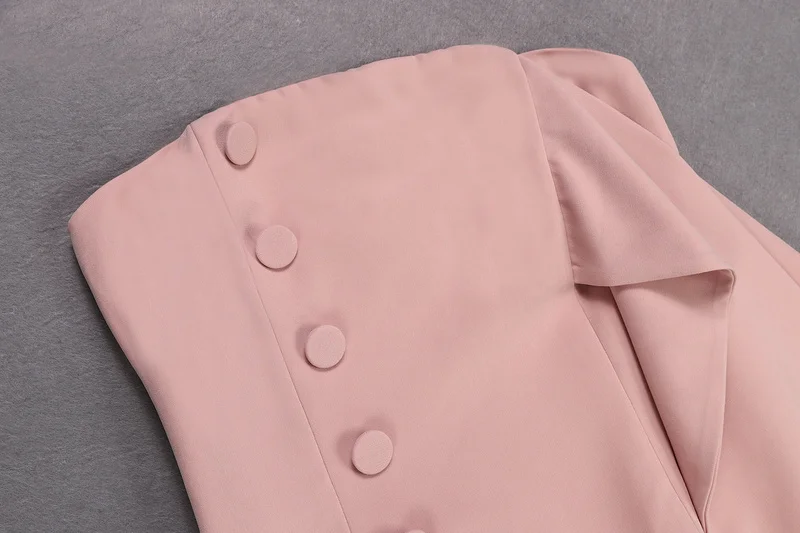 

High Quality Celebrity Pink Strapless One Shoulder Fashion Elegant Dress Evening Party Dress