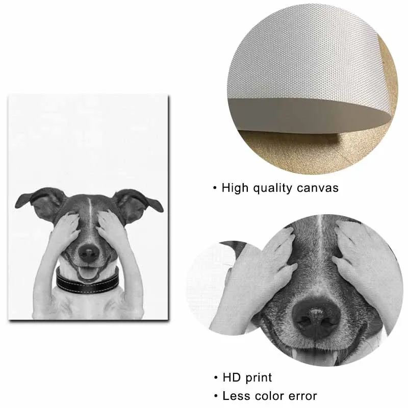 Каваи черный белый кролик стены искусства Смешные животные холст живопись милые