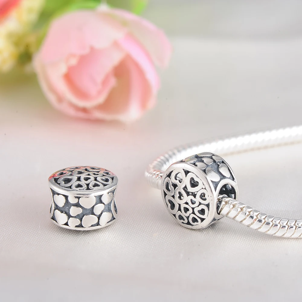 Devolove новые сердца для влюбленных Шарм бисера Fit Pandora браслет из стерлингового