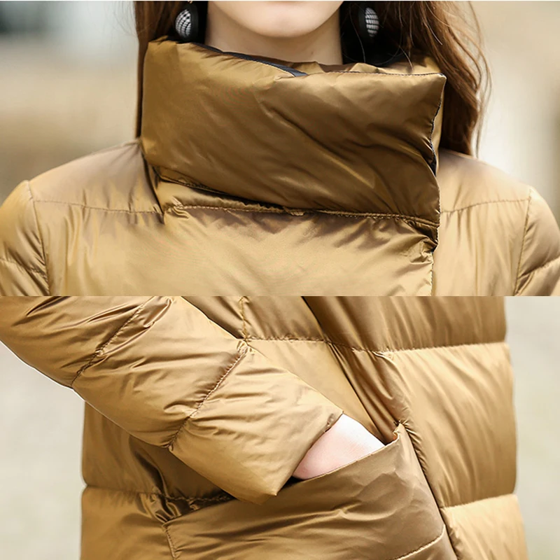 2018 Winter New Plus size Long down jacket Women Fashion Two sides can wear Loose white duck down coat female parka  lj313