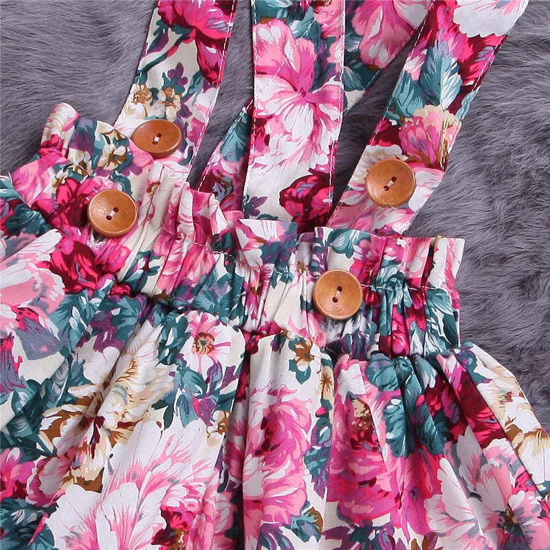 

Newborn Toddler Infant Floral Kids Long Sleeve Baby Girl Clothes Set Girl Infant T shirt Tops+Flower Overalls Skirts Outfits